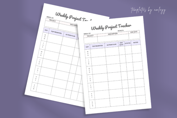 Download Weekly Project Tracker Canva Template - Project Collection