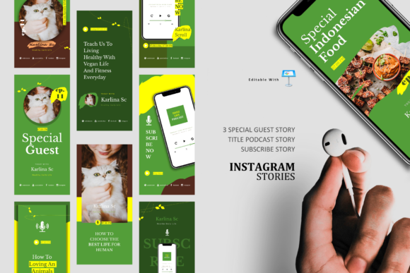 Download Vegan Podcast Ig Stories &amp; Post Keynote - Premium Bundle